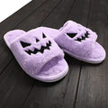 Pumpkin Halloween Slippers – Fuzzy Warm Indoor Shoes for Women